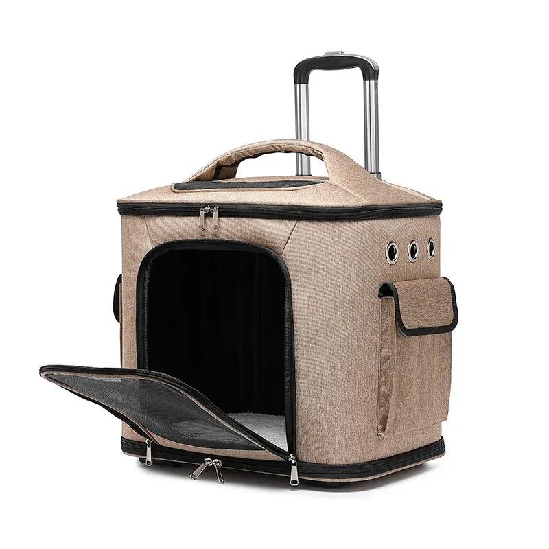 Outdoor Portable Large Capacity Silent Wheel Pet Suitcase Large Cat And Dog Bag