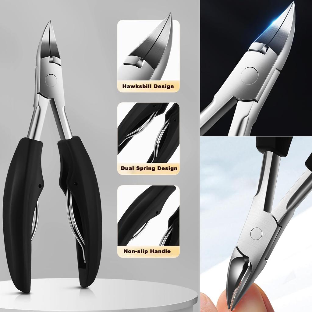 Stainless Steel Nail Clipper Includes Nail and Perfect for Home Use and Portable Storage 12-Piece Set, Clippers, File, Tweezers, Earpick,
