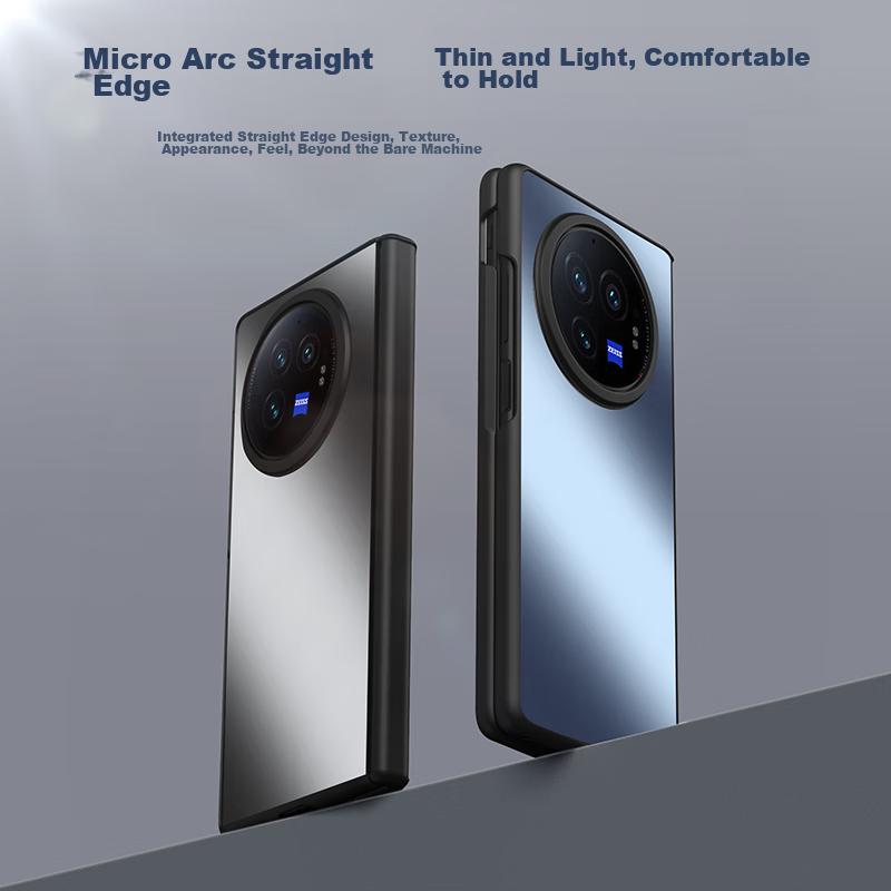 HotFire Phone Case for Vivo X Fold3, Vivo X Fold3 Protective Cover, Frosted Full Coverage Ultra-Thin Shockproof Anti-Fingerprint Case - Graphite Black
