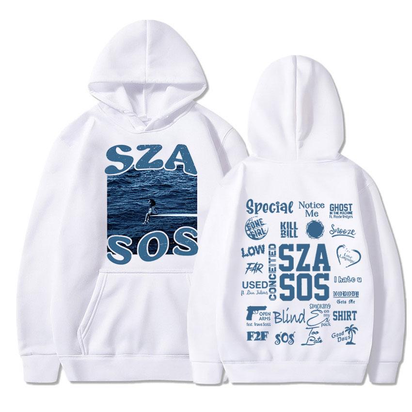 SZA Music Album SOS Graphic Hoodie Unisex Women's Vintage Oversize Hoodies Casual Loose Gothic Sweatshirt Hip Hop Streetwear Unisex