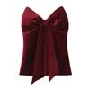 Kaslead New Arrival Women's Clothing Fashion Style Fashion Bowknot Decoration Velvet Tops 9346150