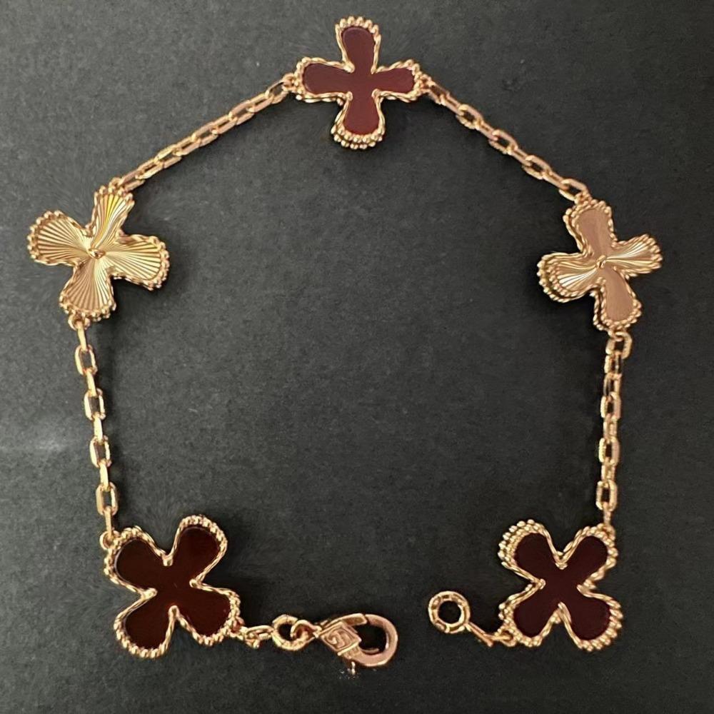 High Version Four-leaf Clover Bracelet Female Mother-of-pearl Agate Five-flower Ladies Bracelet