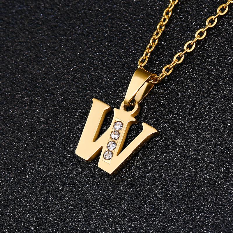 26-Letter Korean Style English Alphabet Pendant Necklace for Women and Besties