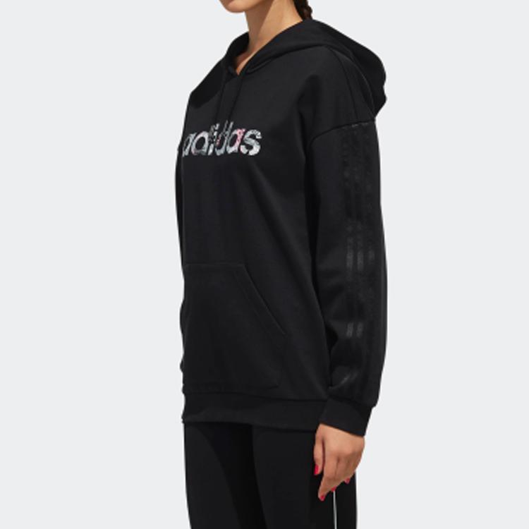Adidas Neo Casual Sports Pullover Hoodie Women Tops Black DZ7595