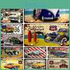 Plate License Car Bus Motor Metal Tin Signs Us Route 66 Tinplate Poster Vintage Pin Up Signs Bar Cafe Garage Wall Decor Plaques