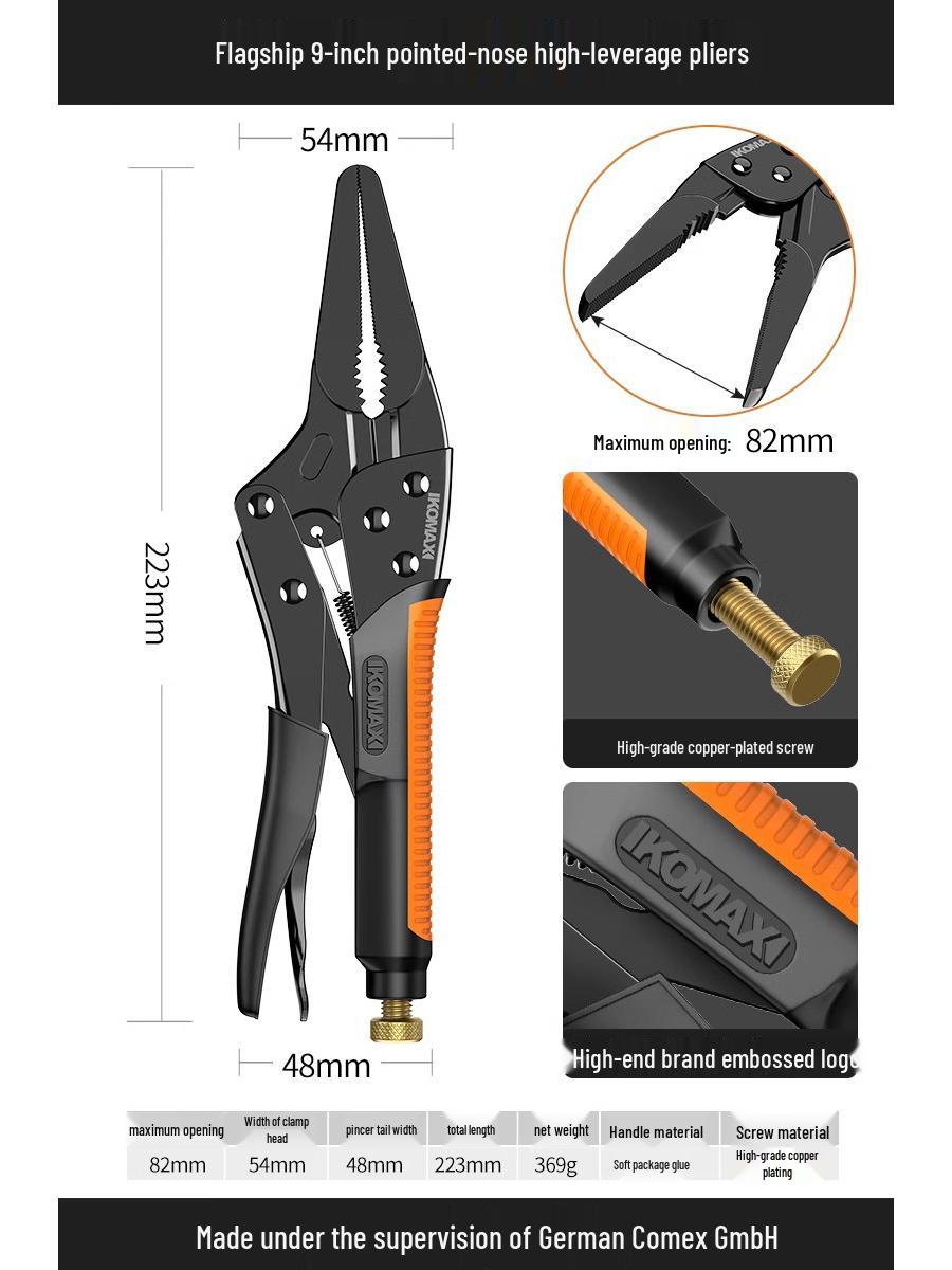 Industrial Grade Heavy Duty Multifunctional Pointed Nose Round Mouth Pliers