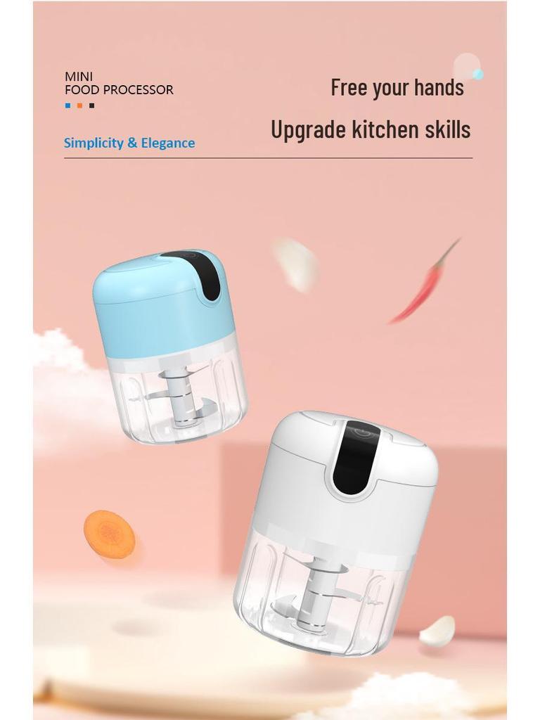 Wireless Mini Electric Garlic Press & Chopper: Automatic Stirrer, Peeler, Mincer, Baby Food Maker