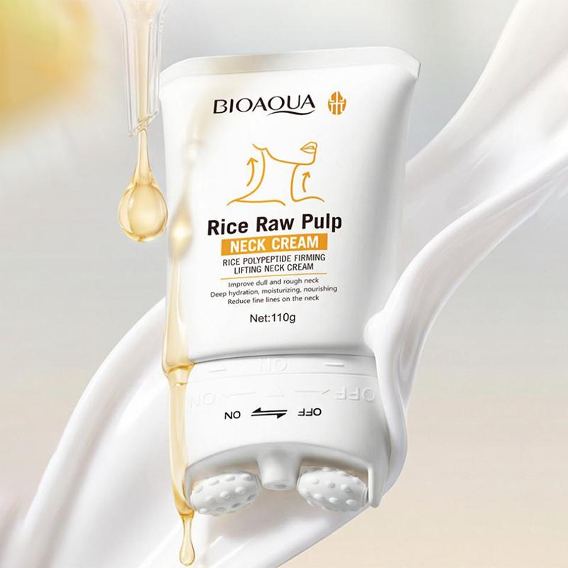 Rice Raw Pulp Neck Cream Moisturizing Reduce Neck Lines Lightweight Non Greasy Improve Dull Rough Daily Neck Care