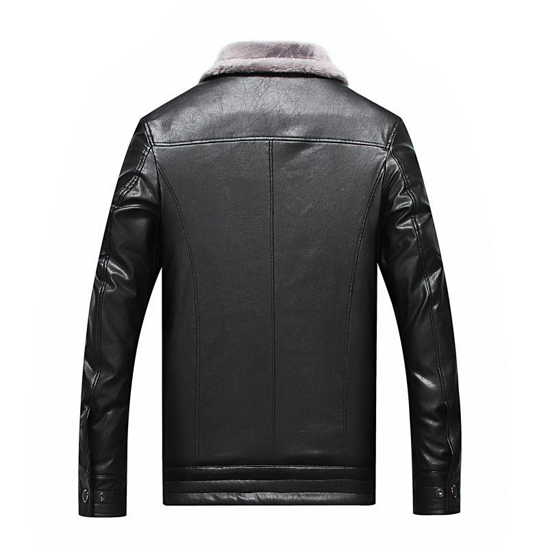 Chaqueta de Cuero Sintético Premium para Hombre Estilo Motero Abrigo de Piel para Motocicleta Corte Ajustado Ropa de Abrigo