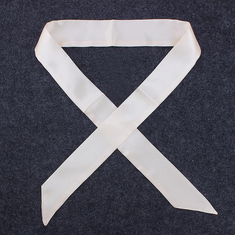 4x100cm Satin Silk Narrow Scarf Neckerchief Solid Neck Scarves Long Silk Thin Scarf Tie Black Bag Ribbon Headbands Choker