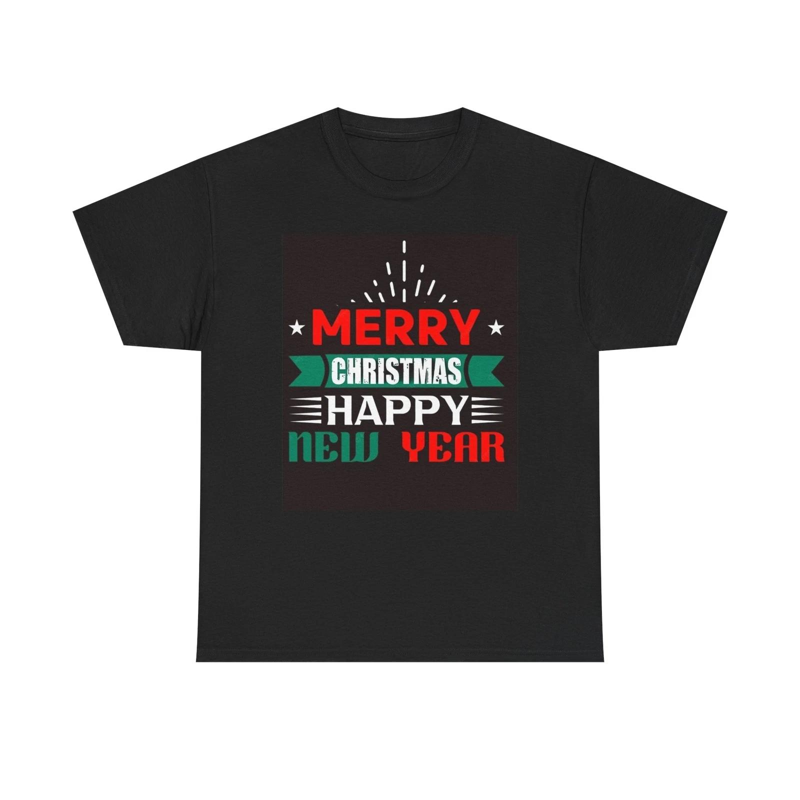 Men s and Women s T-shirts Merry Christmas Happy New Year L