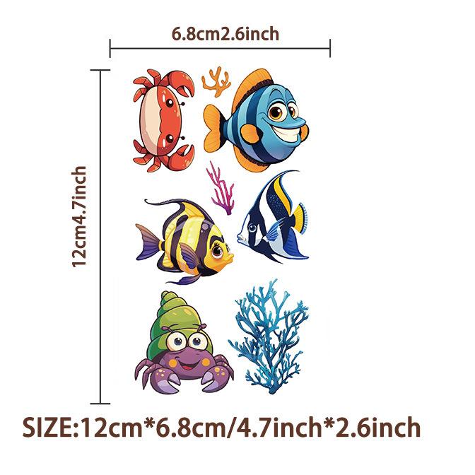 New Cartoon Undersea Animal Tattoo Stickers Can Waterproof Party Party Gift Funny DIY Fun Face Stickers