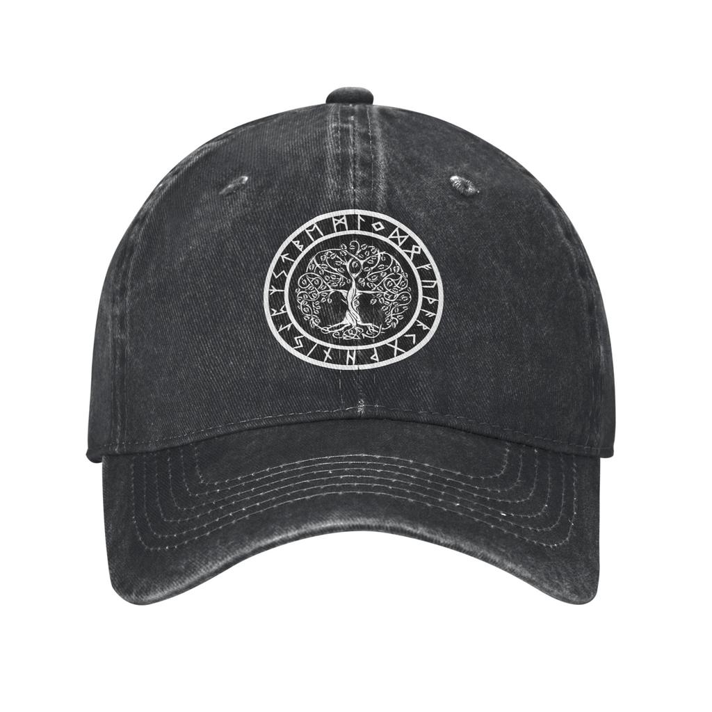 Nordic Viking Scandinavn Odin Symbol  Denim Fabric Cap Casual Baseball Caps Adjustable Hat Summer Unisex Baseball Hats