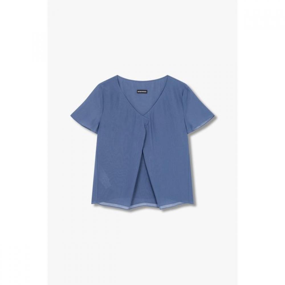 Emporio Armani Women Pleated V Neck Blouse A525103528 38