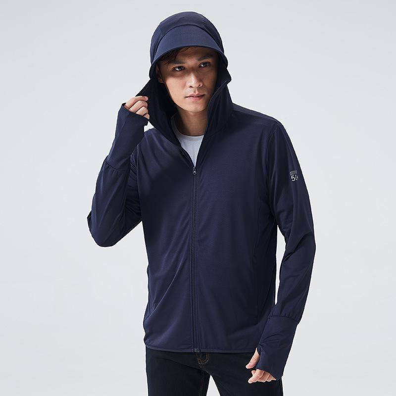 Plus Size Men's Anti-UV Hooded Sunwear Casual Jacket Outdoor Windproof Fishing Jacket