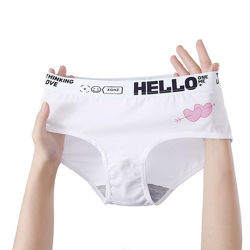 

Женские хлопковые трусы 2024 года лета: Средняя талия, 100% хлопок в области промежности, тонкий фасон для девочек и студенток. 2XL белый