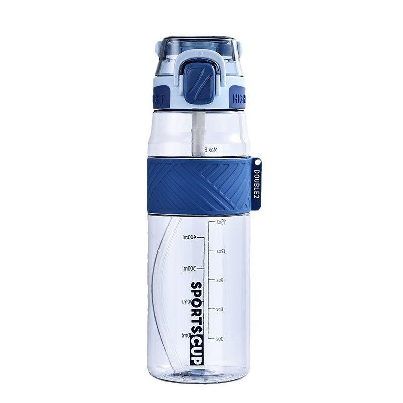 Water bottle sports water cup summer large-capacity plastic cup removable straw cup leak-proof portable space cup with graduated cup