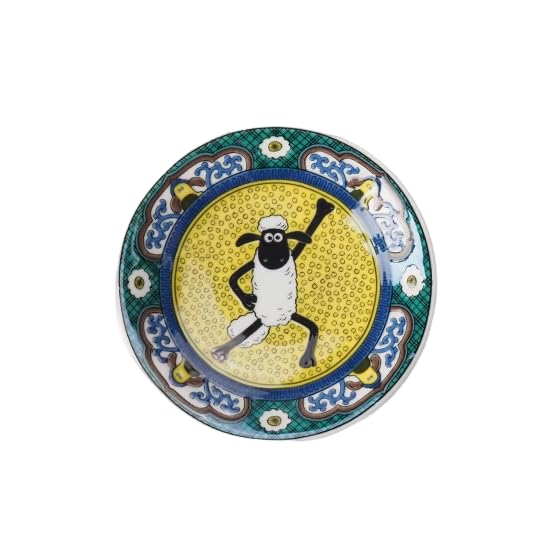 Kutani Ware Iwataya "Kutani Ware" Shaun the Sheep Small Plate Yoshidaya Style SS-02