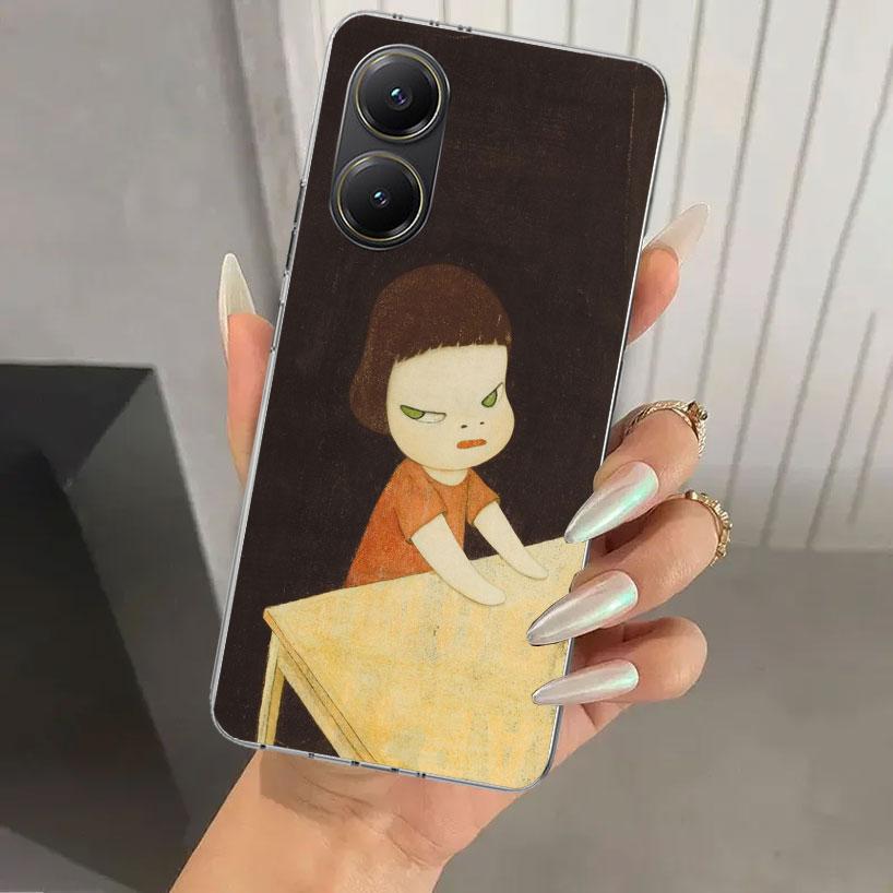 Y-Yoshitomo Nara Phone Case for Xiaomi Poco X5 X6 X7 Pro F7 Ultra M7 Redmi 15 15C 13 13C 12 12C 10 10A 10C 9 9A 9C 9T Shell Poco