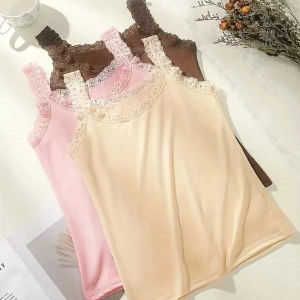 Large Size Lace Vest, Suspenders, Women's Outer Wear, Slim-fitting Bottoming Shirt, Sleeveless Top, Underwear.