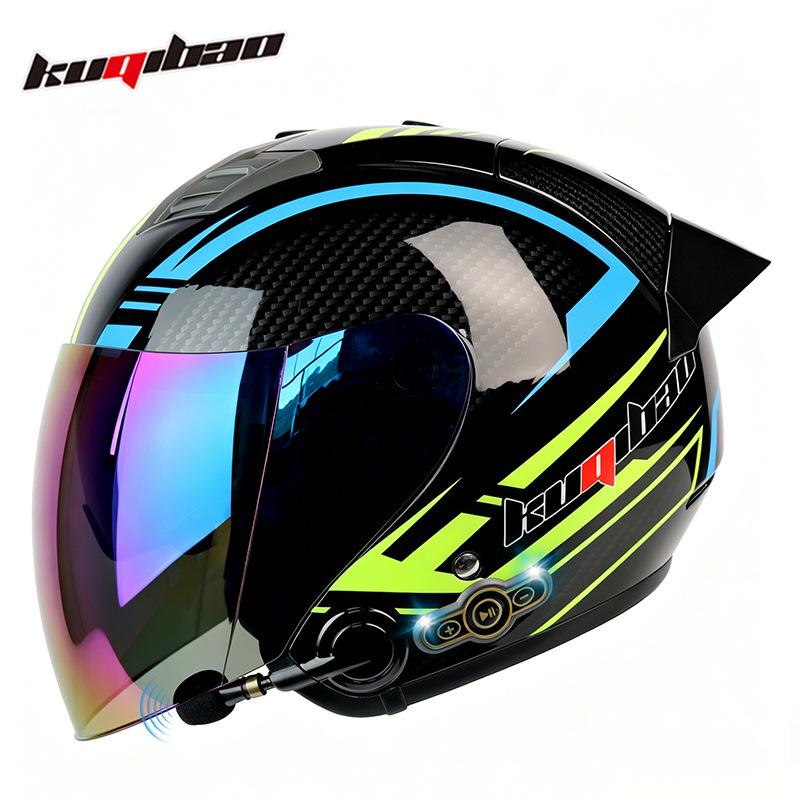 Cool Ride Bao Lightweight Bluetooth Motorcycle Helmet with Double Visor, 3C Certification, Long Battery Life, and Excellent Sound Quality