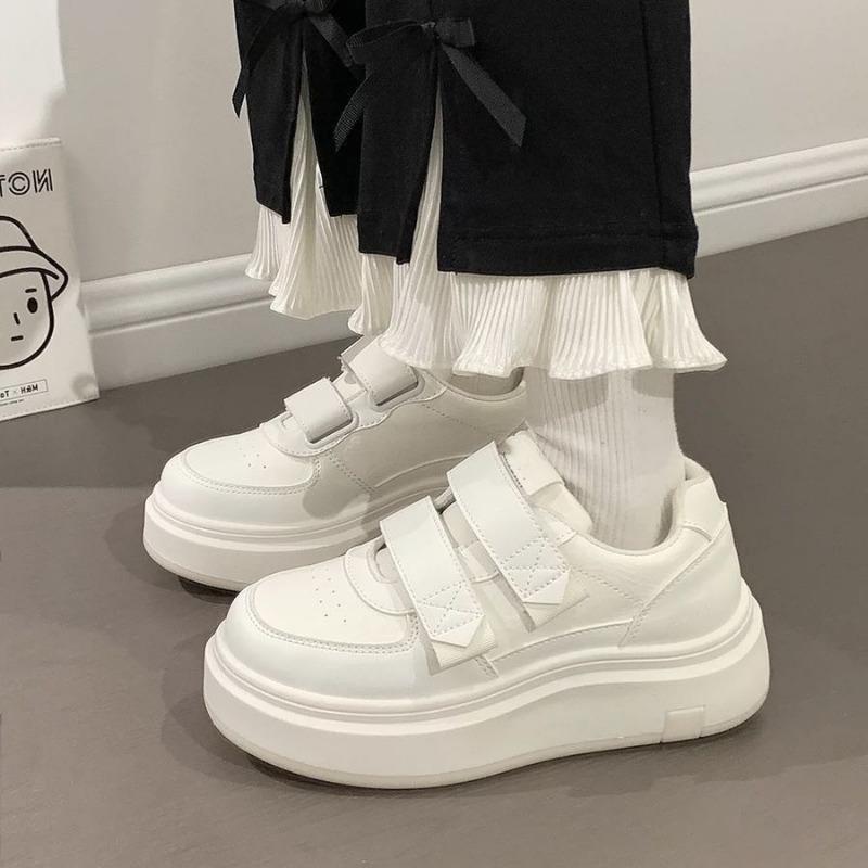 Thick-soled Velcro Board Shoes Women's Summer New Trendy and Versatile Student Sports and Leisure Little White Shoes