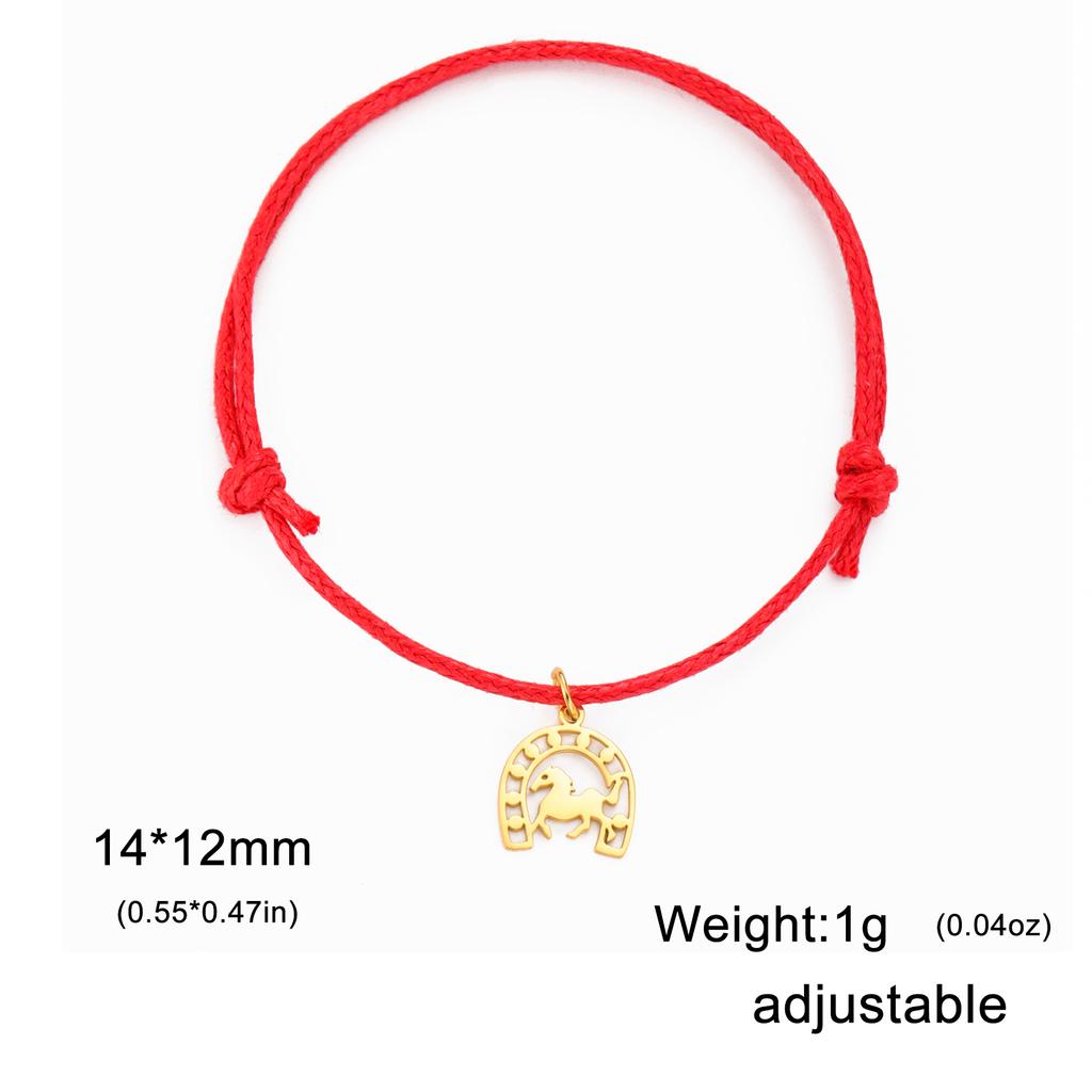 My Shape Horseshoe Pendent Bracelets for Women Stainless Steel U-Shaped Horse Charms Chain Wrist Bangle Jewelry Horse Lovers