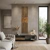 Oak panel clock in slats 155x30cm