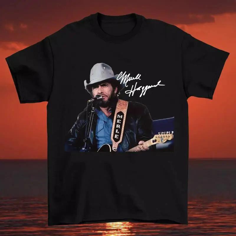 Merle Haggard Signature Cotton T Shirt All Size S 5Xl