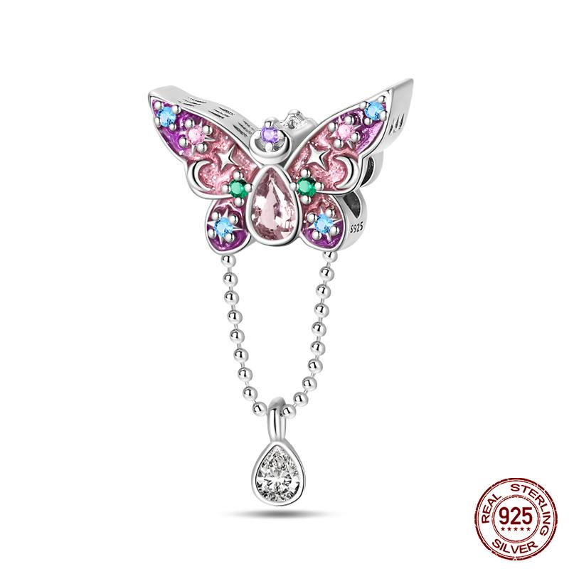 Modă Cupru Arc Colorat Fluture Flori Farmece Margele Se Potrivesc Brățări Originale Qikaola Bijuterii Fine DIY