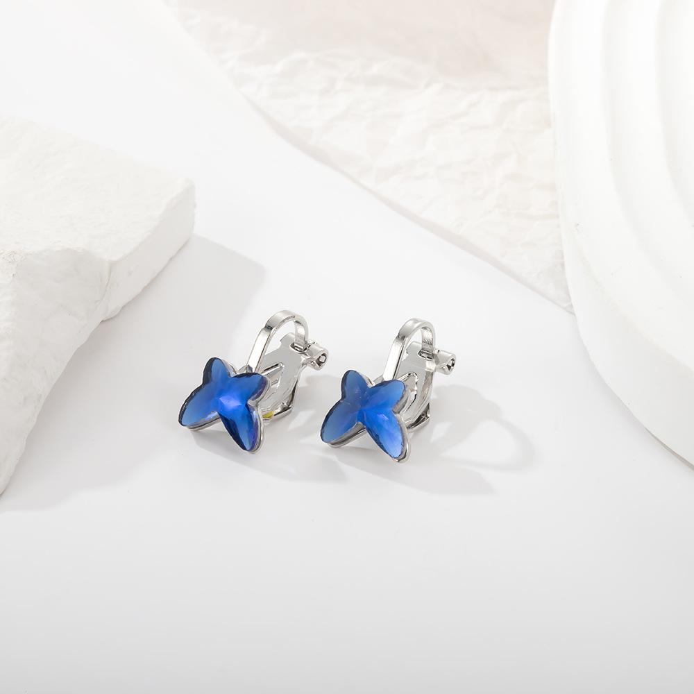 Colorful Butterfly Pierced Ear Clip Earrings