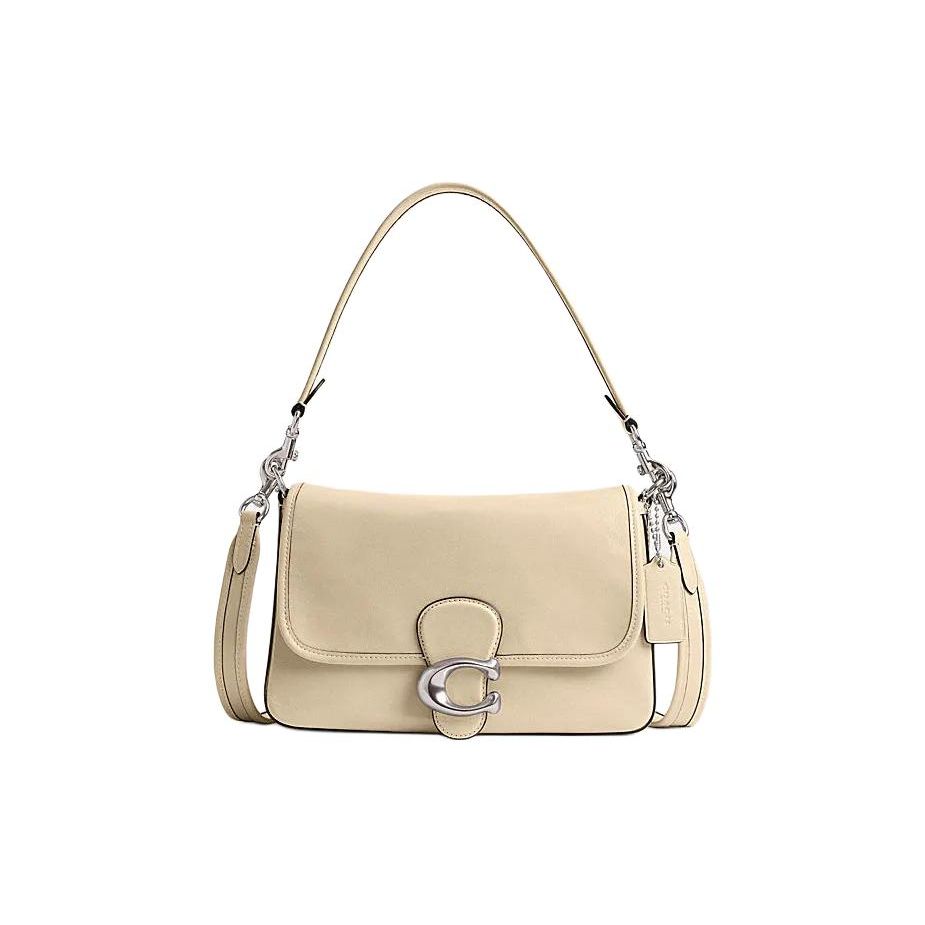

Coach Soft Tabby 26 Logo Magnetic Closure Leather Handbag Women Handbag Ivory CR653-LHVT5 Basic Set (Bag+Dust Bag)