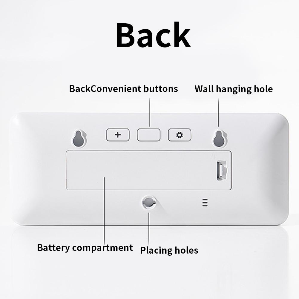 Digital LED Wall Clock With Date Temperature Humidity LCD Display Screen 12/24H Electric Alarm Clock For Bedrooms Office