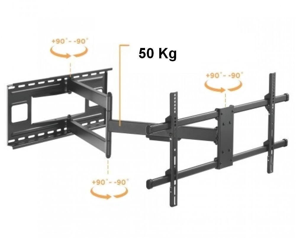 Fonestar MOV-384PR - Two-arm TV Wall Mount, 43" - 80", Load Capacity 50 Kg, Fonestar