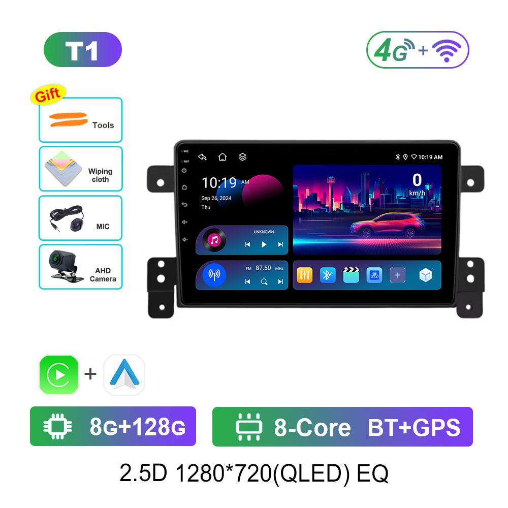 Car Video Multimedia Player DSP Stereo 2.5D Screen for Suzuki Grand Vitara 3 2005 - 2015 Navi GPS Android 14 WiFi BT Head Unit