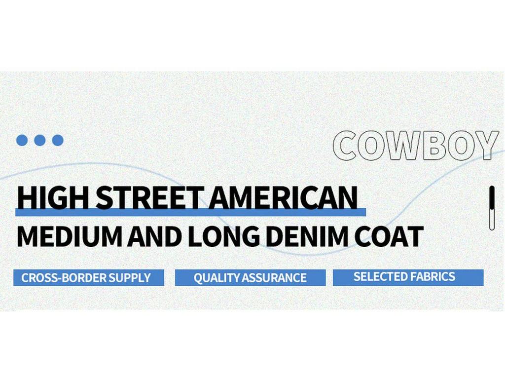 Női Középhosszú Alkalmi Farmerkabát - Tavaszi/Őszi Laza Szabású