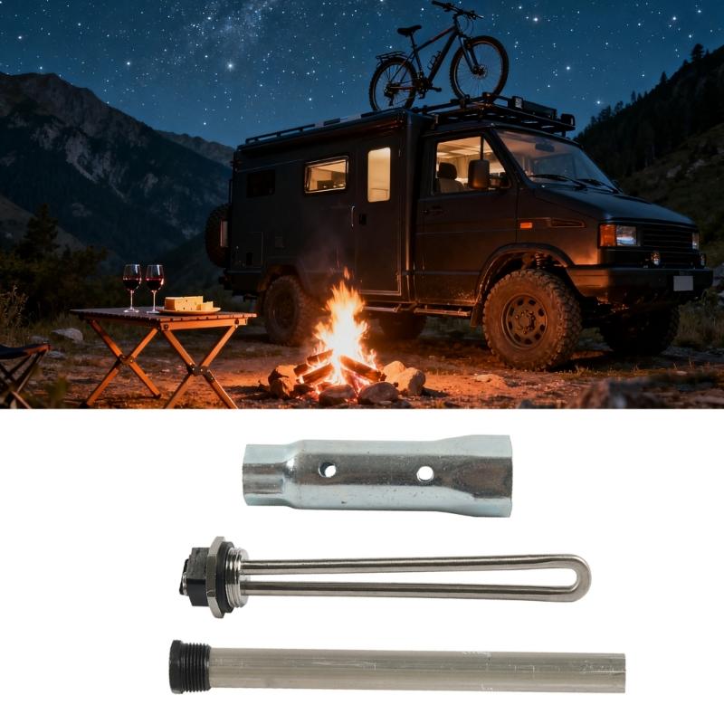 Campers Water Heater Heating Element Replacement 520900 520789 for Select Models Includes Anode Rod and Sleeve