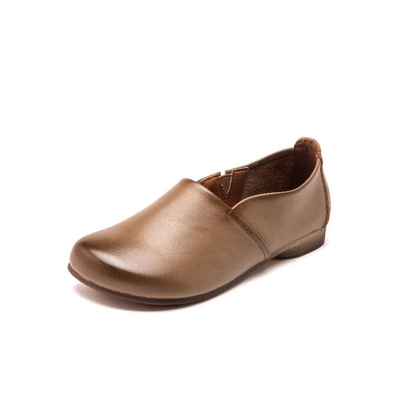 

Ретро Мокасины Женские Туфли на Плоской Подошве Женские Мягкие Повседневные Туфли Натуральная Кожа Балетки Обувь для Мамы Femme Слипоны Лоферы WSH5246 35