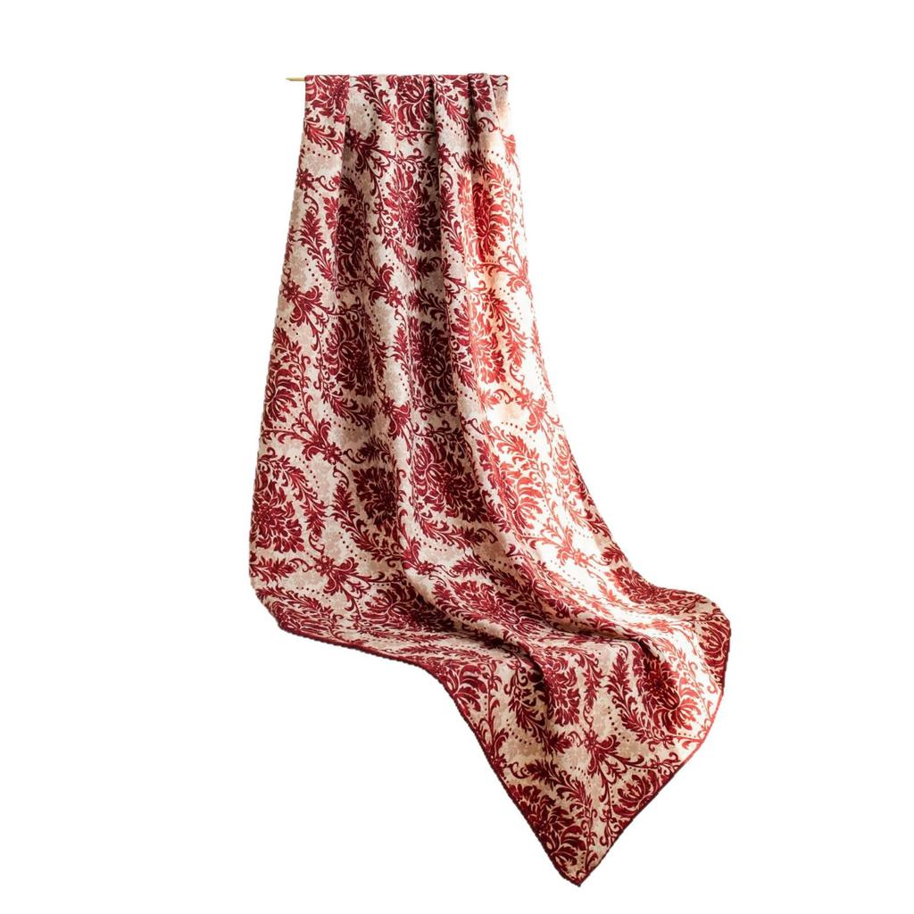 Women's Retro Square Scarf: Fashionable Wool Neck Warmer & Sun Protection Shawl
