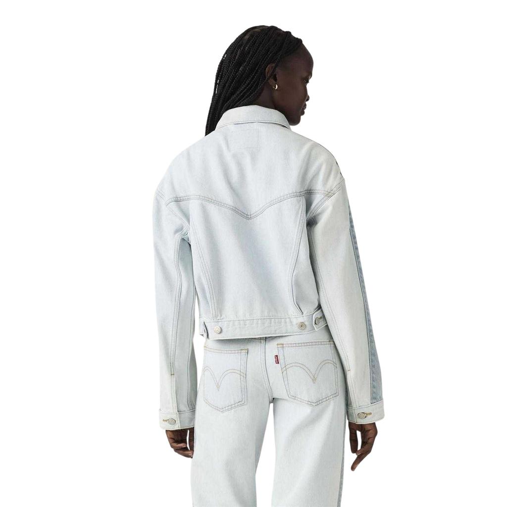 Levis Womens/Ladies Striped Cotton Denim Trucker Jacket