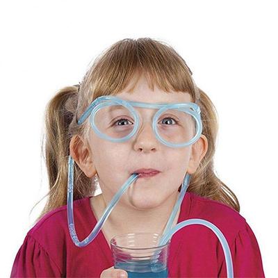 Funny Glasses Straw Multi-colored Creative Fun DIY Straw Fashion Cartoon Children Plastic Toy For Party Drinkware Accessories
