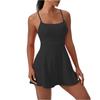 Women's Athletic Dress Sleeveless Built-in Bra And Shorts Exercise Tennis Dress