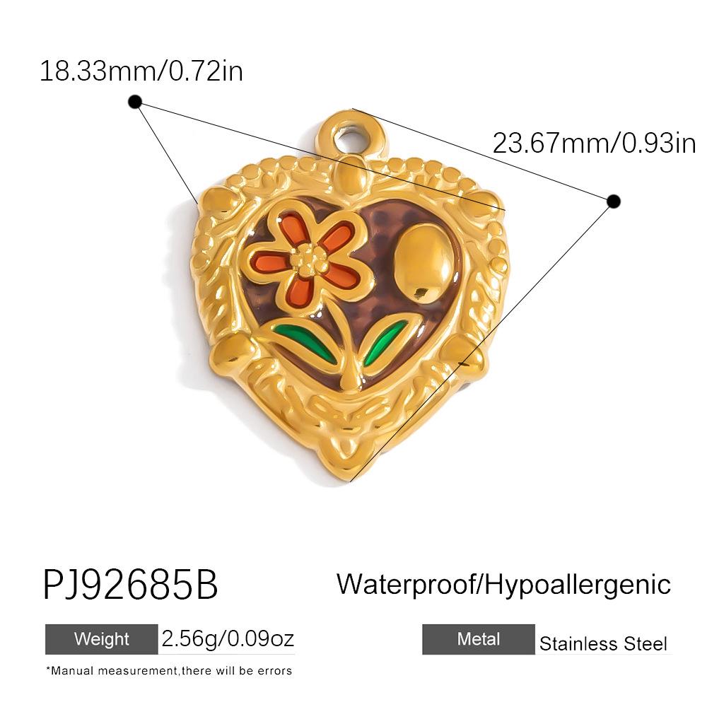 Cross-border Stainless Steel Jewelry Accessories Heart-shaped Flower Pendant Accessories Platedaccessories for Women