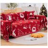 Christmas Sofa Cover Throw Blanket Red Snowflake Santa Chenille Sofa Towel Universal Furniture Protector with Tassels Xmas Home Decor for Living Room