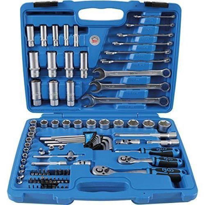 BGS 2289 Jeu de Douilles six pans, Argent-Bleu, 1-4" - 3-8"
