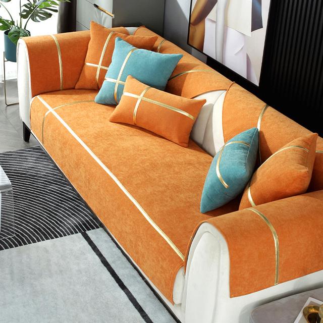 

Новый роскошный диван-полотенце с вышивкой, модный однотонный высококачественный чехол для дивана из синели, противоскользящие чехлы для диванов для гостиной 70x120cm 1pcs