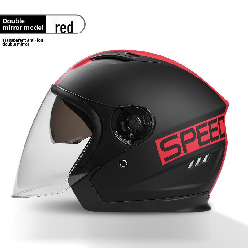 BYB A-Class 3C Certified Universal Helmet with Anti-Fog Dual Lens for Motorcycle/Electric Vehicle (Four Seasons).