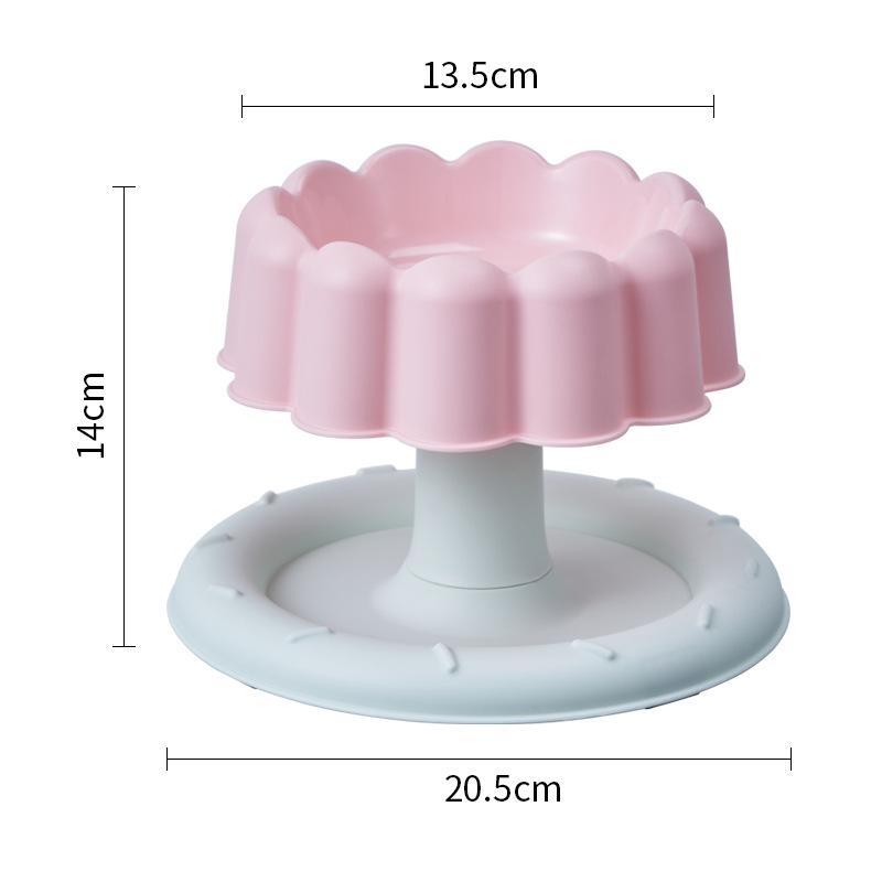 

Creative Cute Cake Stainless Steel Dog Cat Bowl Non-Slip Elevated Anti-Spill Neck Guard Pet Feeder Drinking Feeder Pet Supplies A6