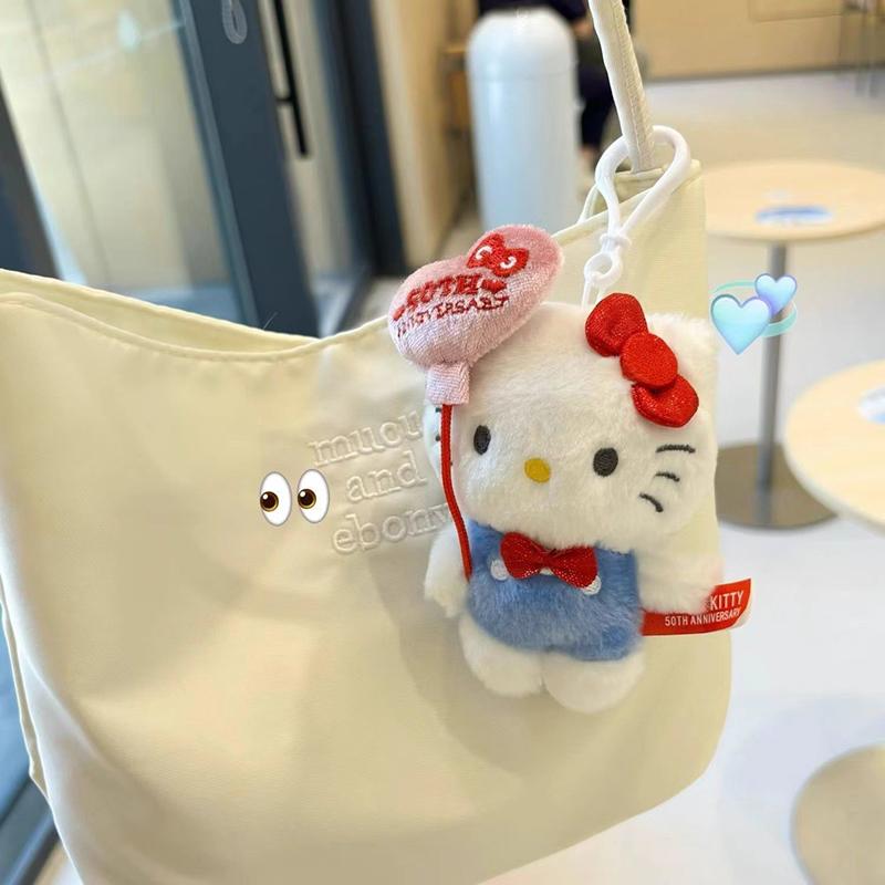 Sanrio Hello Kitty Plush 50Th Anniversary Limited Edition Cute Keychain Doll Toy Bags Pendant Decoration Gift