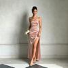 European and American INS Pure Desire Style 2026 New Strapless Gown Sexy Luxury Side Slit Design Dress